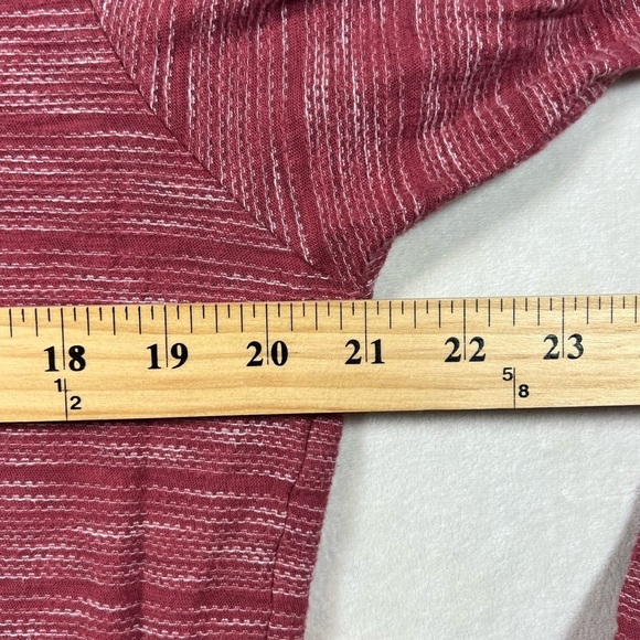 Billy Reid Medium Heather Red Mock Collar Henley Long Sleeve Button Shirt - Picture 11 of 12